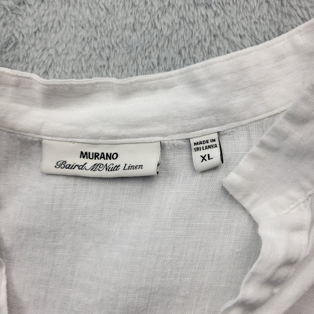 Murano Baird Mcnutt Mens Linen Shirt Size XL Floral Long Sleeve Button Front - Picture 2 of 12